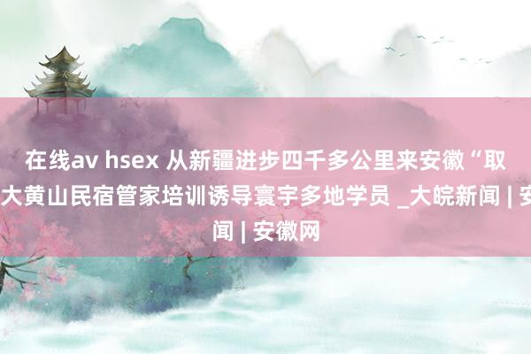 在线av hsex ﻿从新疆进步四千多公里来安徽“取经”  大黄山民宿管家培训诱导寰宇多地学员 _大皖新闻 | 安徽网