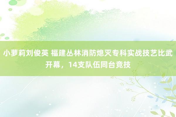 小萝莉刘俊英 福建丛林消防熄灭专科实战技艺比武开幕，14支队伍同台竞技