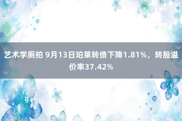 艺术学厕拍 9月13日珀莱转债下降1.81%，转股溢价率37.42%