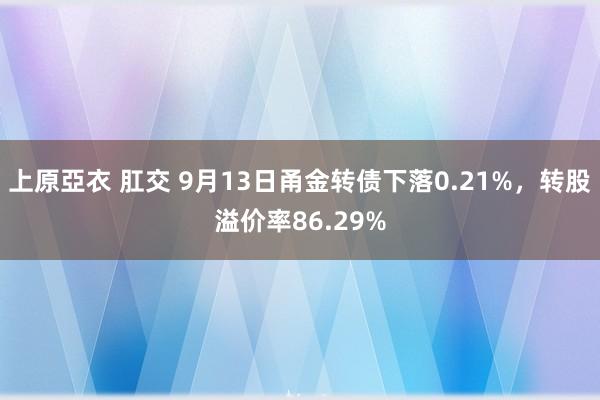 上原亞衣 肛交 9月13日甬金转债下落0.21%，转股溢价率86.29%