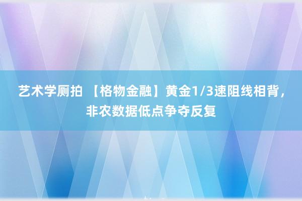 艺术学厕拍 【格物金融】黄金1/3速阻线相背，非农数据低点争夺反复