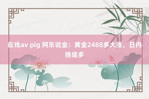 在线av pig 阿东说金：黄金2488多大涨，日内络续多