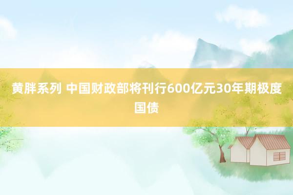 黄胖系列 中国财政部将刊行600亿元30年期极度国债