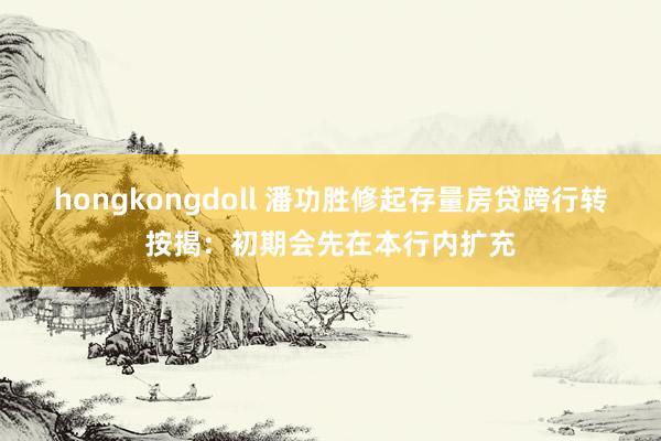 hongkongdoll 潘功胜修起存量房贷跨行转按揭：初期会先在本行内扩充