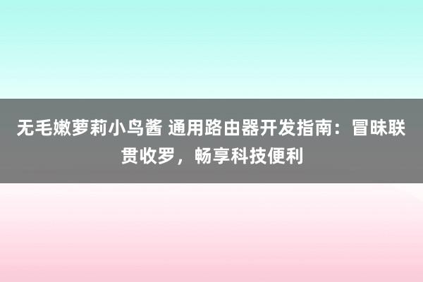 无毛嫩萝莉小鸟酱 通用路由器开发指南：冒昧联贯收罗，畅享科技便利