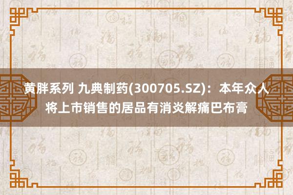 黄胖系列 九典制药(300705.SZ)：本年众人将上市销售的居品有消炎解痛巴布膏