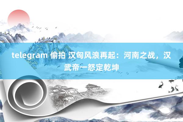 telegram 偷拍 汉匈风浪再起：河南之战，汉武帝一怒定乾坤