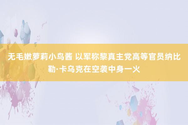 无毛嫩萝莉小鸟酱 以军称黎真主党高等官员纳比勒·卡乌克在空袭中身一火