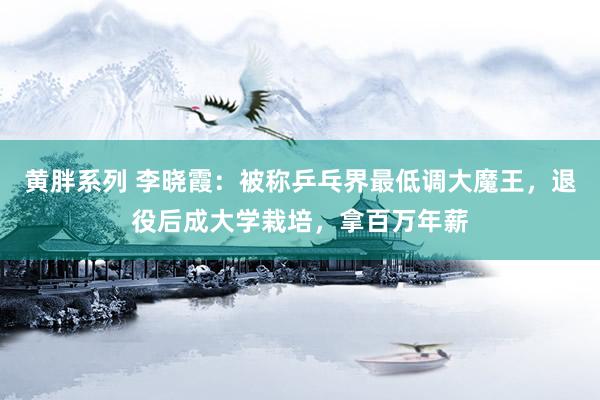 黄胖系列 李晓霞：被称乒乓界最低调大魔王，退役后成大学栽培，拿百万年薪