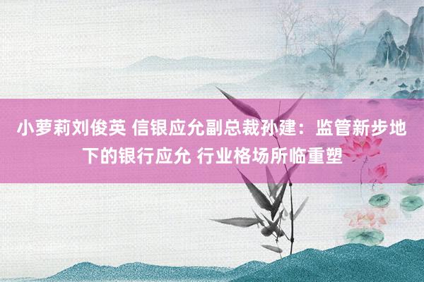 小萝莉刘俊英 信银应允副总裁孙建：监管新步地下的银行应允 行业格场所临重塑