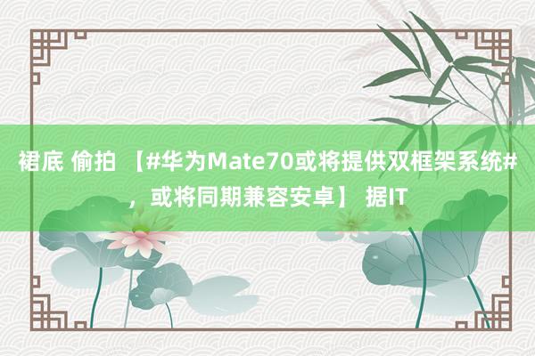 裙底 偷拍 【#华为Mate70或将提供双框架系统#，或将同期兼容安卓】 据IT