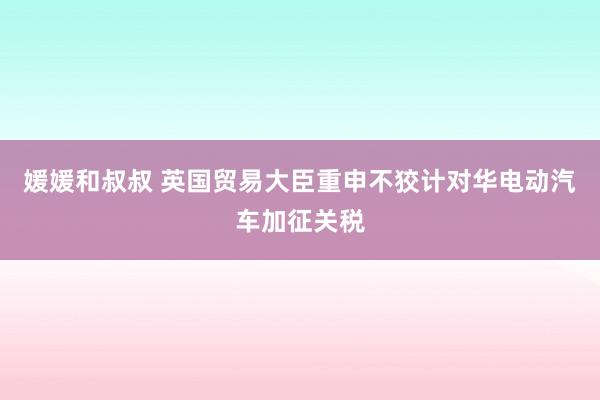 媛媛和叔叔 英国贸易大臣重申不狡计对华电动汽车加征关税