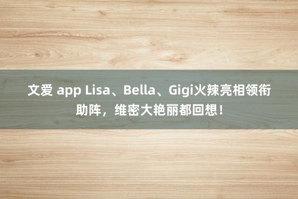 文爱 app Lisa、Bella、Gigi火辣亮相领衔助阵，维密大艳丽都回想！