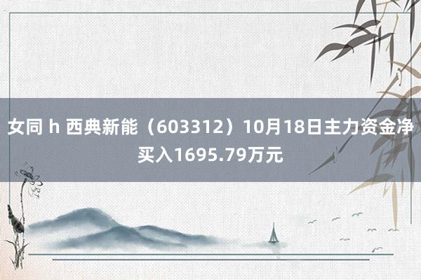 女同 h 西典新能（603312）10月18日主力资金净买入1695.79万元