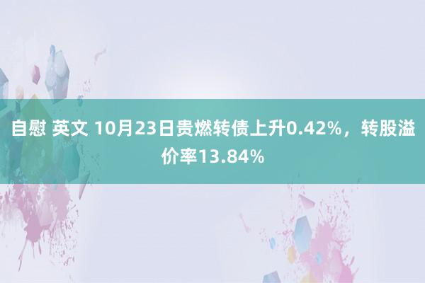 自慰 英文 10月23日贵燃转债上升0.42%，转股溢价率13.84%