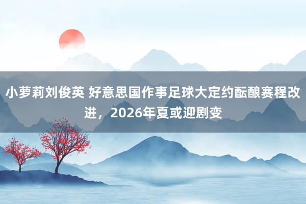 小萝莉刘俊英 好意思国作事足球大定约酝酿赛程改进，2026年夏或迎剧变