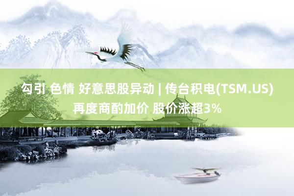 勾引 色情 好意思股异动 | 传台积电(TSM.US)再度商酌加价 股价涨超3%