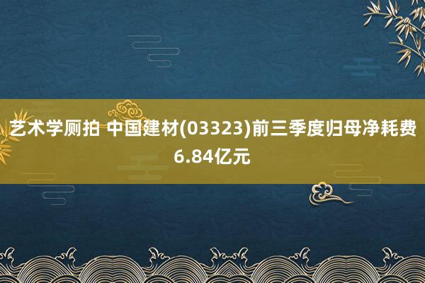 艺术学厕拍 中国建材(03323)前三季度归母净耗费6.84亿元