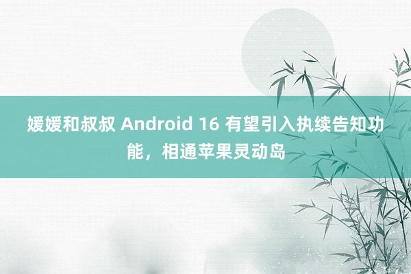 媛媛和叔叔 Android 16 有望引入执续告知功能，相通苹果灵动岛