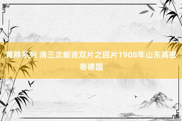 黄胖系列 清三次邮资双片之回片1908年山东高密寄德国