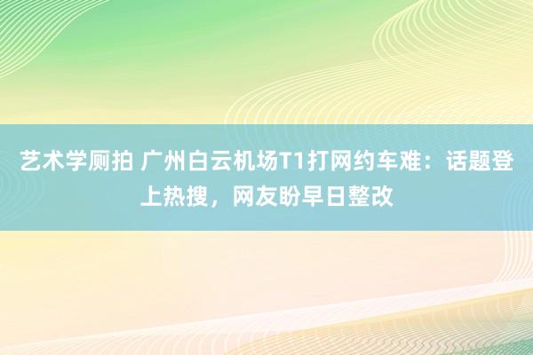 艺术学厕拍 广州白云机场T1打网约车难：话题登上热搜，网友盼早日整改