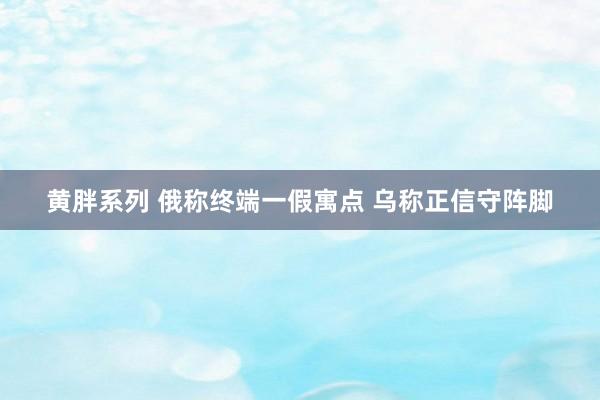 黄胖系列 俄称终端一假寓点 乌称正信守阵脚