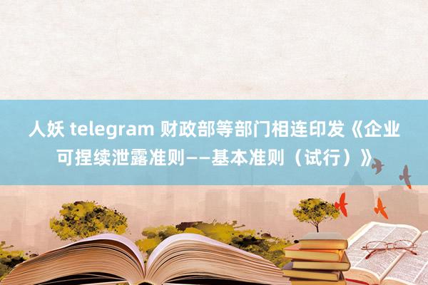 人妖 telegram 财政部等部门相连印发《企业可捏续泄露准则——基本准则（试行）》