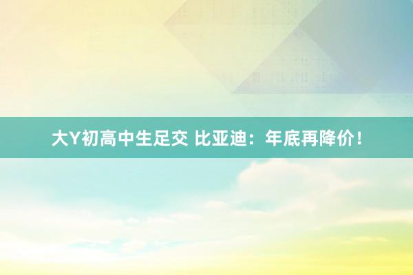 大Y初高中生足交 比亚迪：年底再降价！