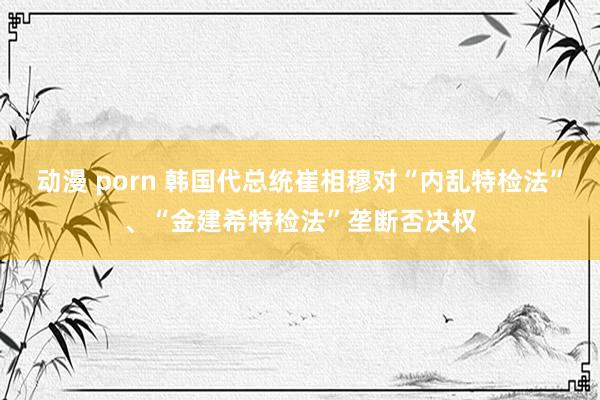 动漫 porn 韩国代总统崔相穆对“内乱特检法”、“金建希特检法”垄断否决权