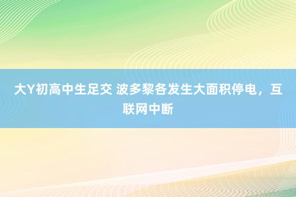 大Y初高中生足交 波多黎各发生大面积停电，互联网中断