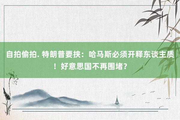 自拍偷拍. 特朗普要挟：哈马斯必须开释东谈主质！好意思国不再围堵？