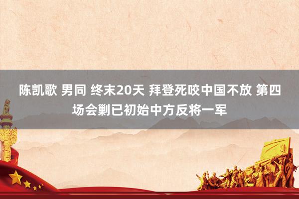 陈凯歌 男同 终末20天 拜登死咬中国不放 第四场会剿已初始中方反将一军