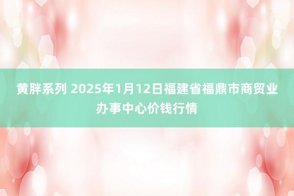 黄胖系列 2025年1月12日福建省福鼎市商贸业办事中心价钱行情