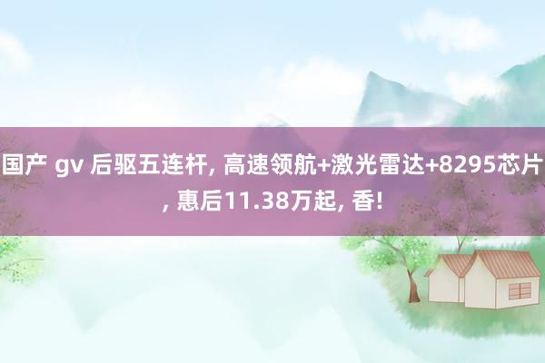 国产 gv 后驱五连杆， 高速领航+激光雷达+8295芯片， 惠后11.38万起， 香!