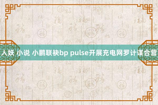 人妖 小说 小鹏联袂bp pulse开展充电网罗计谋合营